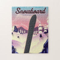 Vintage Snowboard travel poster