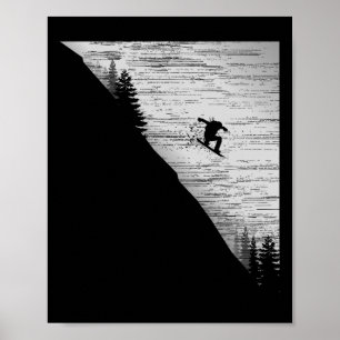 Vintage Snowboard Winter Sport Vacation Gift Mount Poster