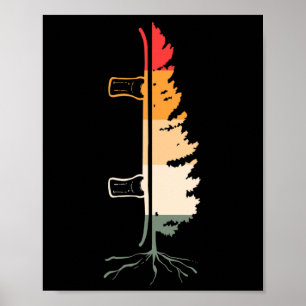 Vintage Snowboarder Backcountry Retro Freestyle Sn Poster