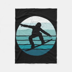 Vintage Snowboarding  Fleece Blanket