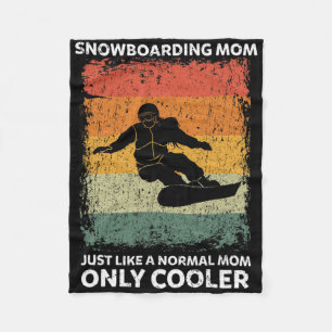 Vintage Snowboarding Mom Like A Normal Mom Only Co Fleece Blanket