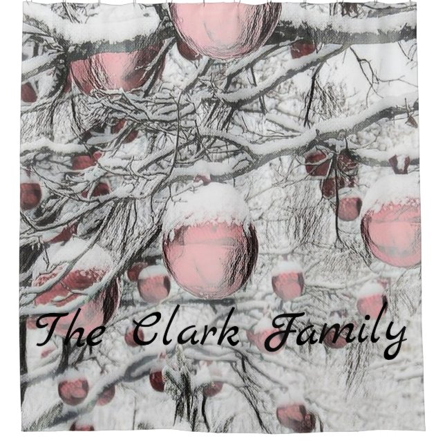 Vintage Snowed Trees with ornaments drawing  (Front)