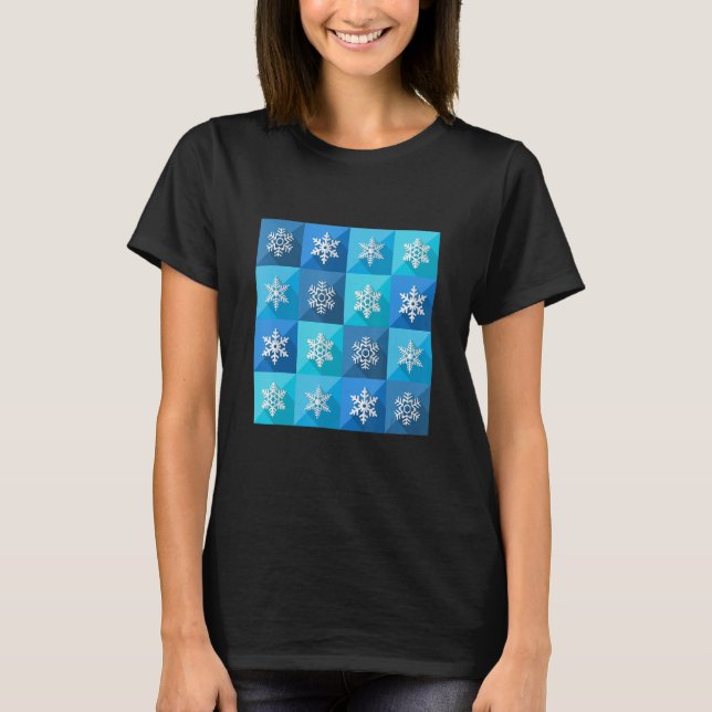 Vintage Snowflake Christmas Pattern Funny T-Shirt (Front)
