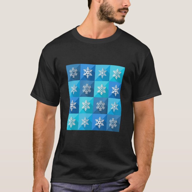 Vintage Snowflake Christmas Pattern Funny T-Shirt (Front)