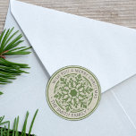 Vintage Snowflake Merry Christmas Personalized Classic Round Sticker<br><div class="desc">Vintage Snowflake Merry Christmas Personalized Classic Round Sticker</div>
