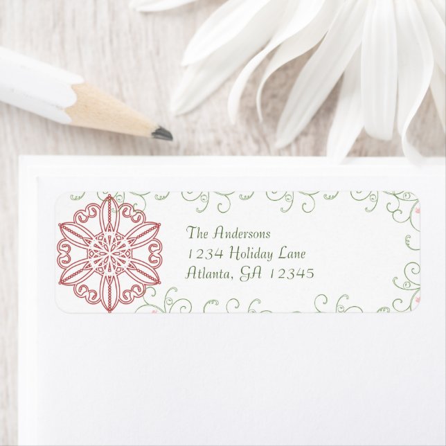 Vintage Snowflake Swirl Christmas Gifts Tags (Insitu)
