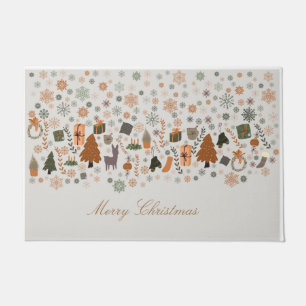 Vintage Snowflakes Christmas Doormat