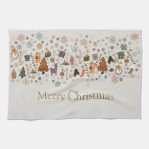 Vintage Snowflakes Christmas  Kitchen Towel