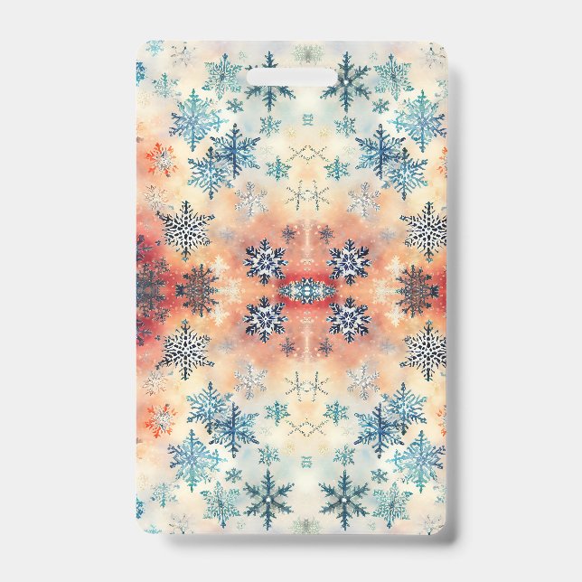 Vintage Snowflakes Pattern - Badge (Front)