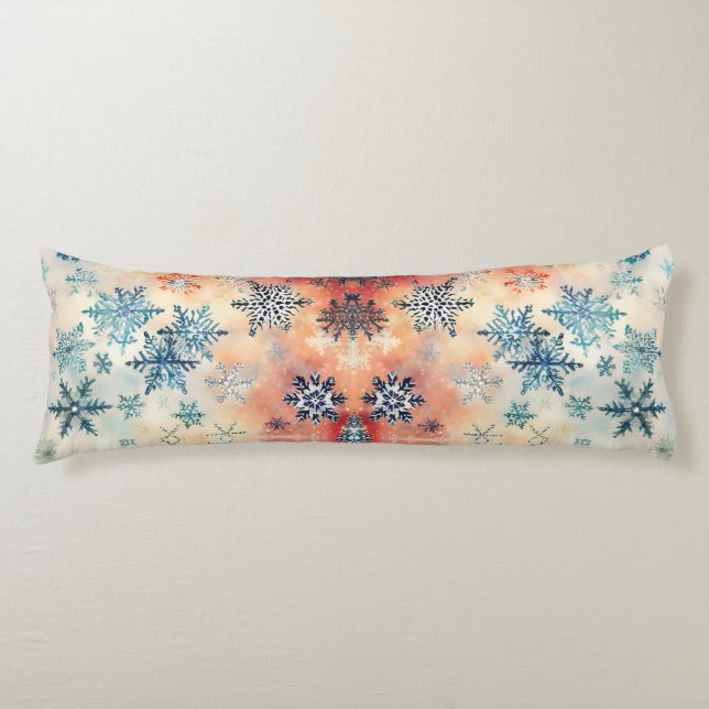 Vintage Snowflakes Pattern - Body Pillow (Front)