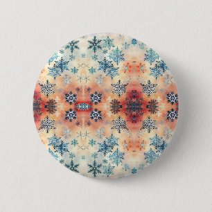 Vintage Snowflakes Pattern - Button