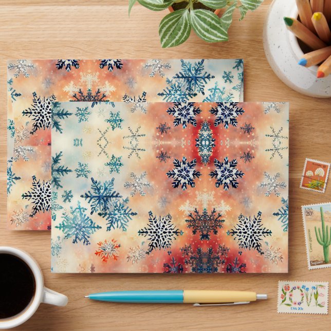 Vintage Snowflakes Pattern - Envelope (Desk)