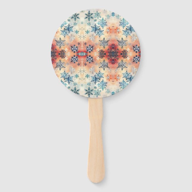 Vintage Snowflakes Pattern - Hand Fan (Front)