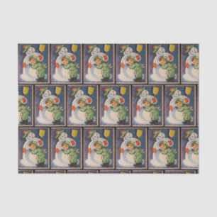 Vintage snowman child party tissue tissue paper