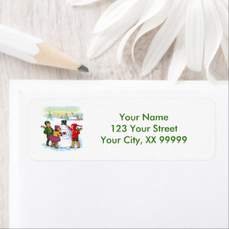 Vintage Snowman Christmas Address Labels