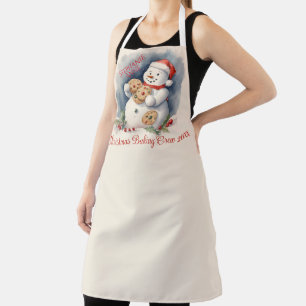 Vintage Snowman Christmas Cookie Baking Crew Apron