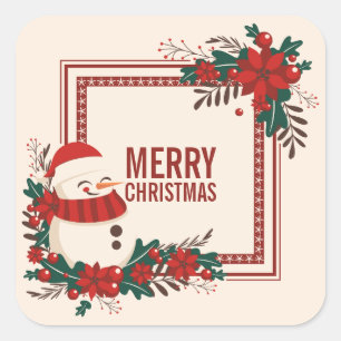 Vintage Snowman Christmas Holiday   Sticker