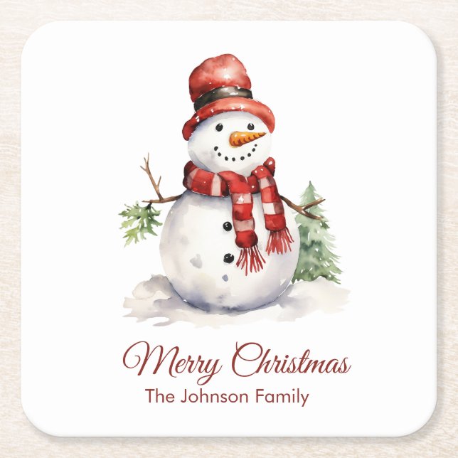 Vintage Snowman Coaster (Front)