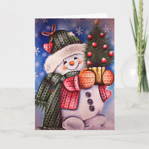 Vintage Snowman Holiday Card