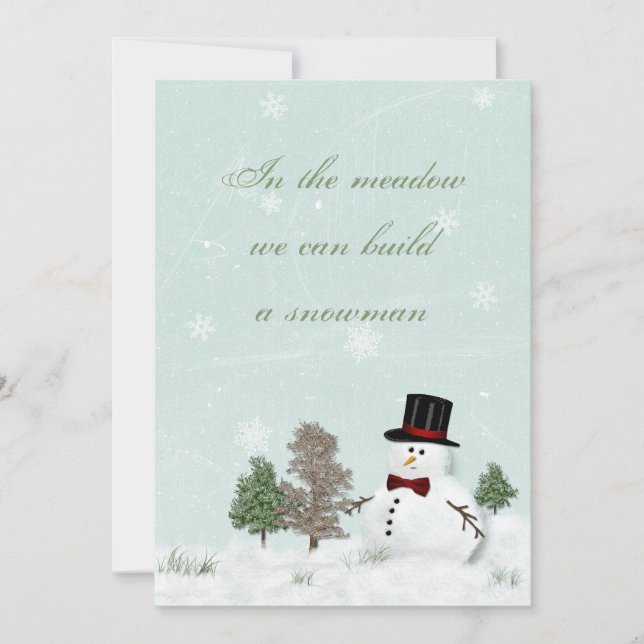 Vintage Snowman Invitation de mariage hivernal (Devant)