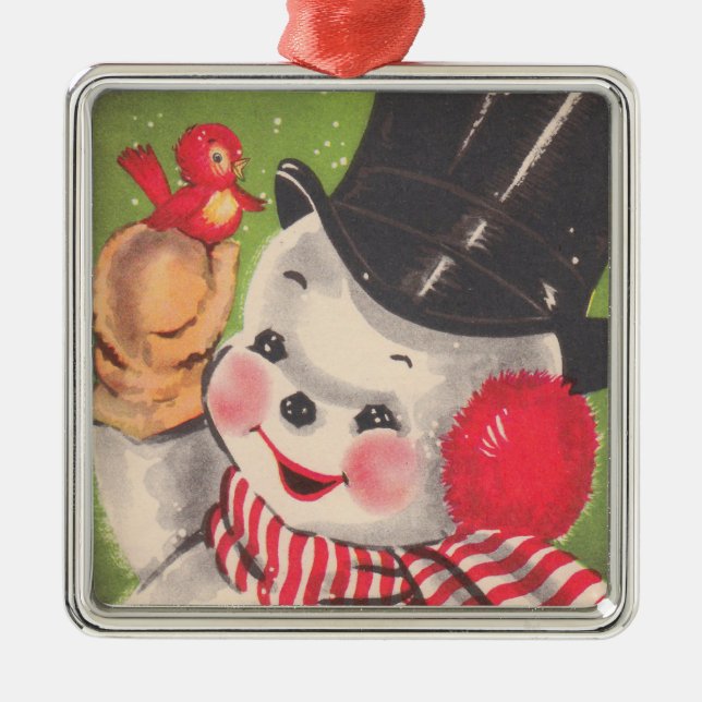 Vintage Snowman Ornament (Front)