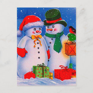Vintage Snowman Postcard