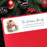 Vintage Snowman Return Address<br><div class="desc">Our festive return address label features a cute vintage snowman. It's the perfect way to let your friends and family know where you live during the holiday season.  This label is sure to add a touch of holiday cheer to your mail and get noticed by everyone who sees it.</div>