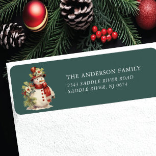 Vintage Snowman Return Address