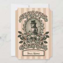 Vintage Snowman Season’s Greetings w/ Custom Name