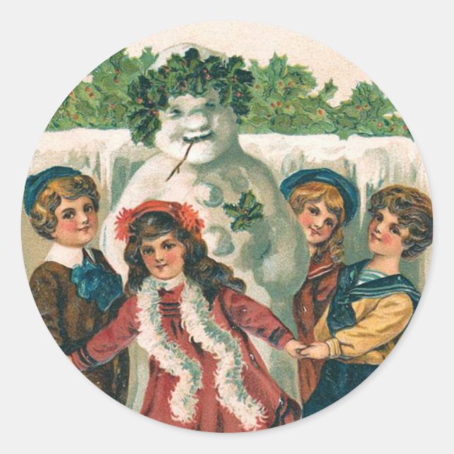 Vintage Snowman sticker (Front)