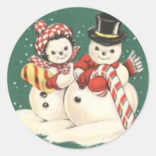Vintage Snowman Sticker