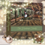 Vintage Snowman &Town Square Christmas Photo Binder<br><div class="desc">Get in the Christmas spirit with this homey vintage snowman in town square,  family photo album.</div>