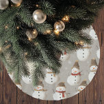 Vintage Snowmen Neutral Colours Pattern Christmas  Brushed Polyester Tree Skirt<br><div class="desc">Complete your Christmas decor with this Vintage Snowmen Neutral Colours Pattern Christmas tree skirt. Featuring adorable snowmen in soft, muted tones, this tree skirt brings a charming vintage vibe while keeping things stylish and minimal. The neutral colour palette blends seamlessly with any holiday theme, adding a cozy and festive touch...</div>