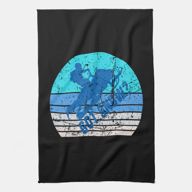 Vintage Snowmobiling Kitchen Towel (Vertical)