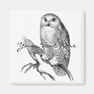 Vintage Snowy Owl Magnet