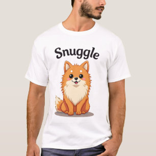 Vintage Snuggle Pomeranian Cute Dog Illustration D T-Shirt