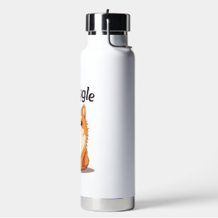 Vintage Snuggle Pomeranian Cute Dog Illustration D Water Bottle