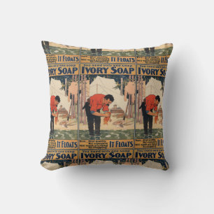 Vintage soap advertisement throw pillow