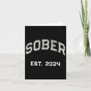 Vintage Sober Est. 2024 Affirmation Sobriety Aa Mo Card