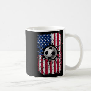 Vintage Soccer 4th Of July Men Usa American Flag B Coffee Mug