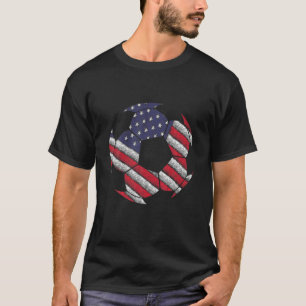 Vintage Soccer 4Th Of July Men USA American Flag B T-Shirt