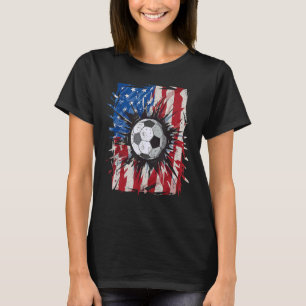 Vintage Soccer 4th Of July Men Usa American Flag B T-Shirt