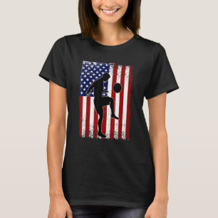Vintage Soccer 4th Of July Usa American Flag Boys T-Shirt