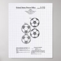 Vintage Soccer Ball 1964 Patent Art - Lined Peper
