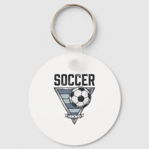 Vintage Soccer Ball Triangle Badge Shirt Design (2 Keychain