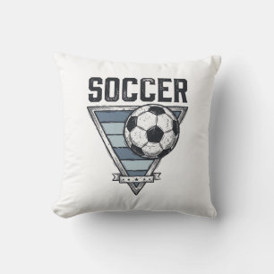 Vintage Soccer Ball Triangle Badge Shirt Design (2 Throw Pillow