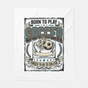 Vintage Soccer Born To Play College Shirt Design_1 Fleece Blanket