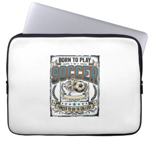 Vintage Soccer Born To Play College Shirt Design_1 Laptop Sleeve
