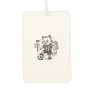 Vintage Soccer Cat Engraving Shirt Design_1 Air Freshener
