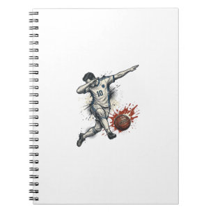 Vintage Soccer Dab Player Graphic Shirt Design_1 Notebook